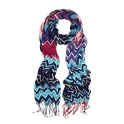 Multi Color Long Zig Zag Fringe Scarf
