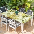 thumbnail image 2 of Sage Green Leaves Table Cloths for 6 Foot Rectangle Tables, Summer Botanical Farmhouse Watercolor Leaf Patio Waterproof Elastic Fitted Tablecloths, Washable Rectangular Table Cover for Camping, 2 of 8