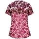 thumbnail image 3 of Blusa Umfun para mujer, blusa médica con bolsillo, manga corta, cuello en V, blusa de enfermera estampada, blusa de trabajo, blusa roja 2XL, 3 of 4