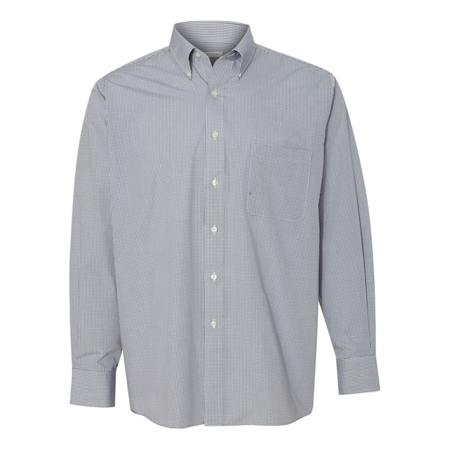 Van Heusen Mens Gingham Check Shirt, XL, Ash