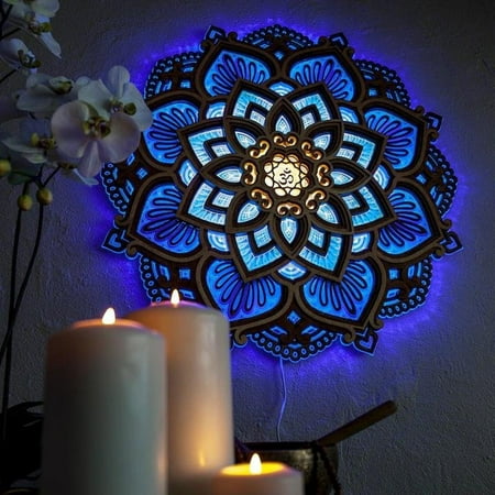 

KUNPENG Mandala-Yoga Room Night Light LED Home Decoration Ornaments Yoga Room Night Light Ambient Light