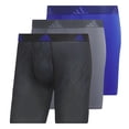 thumbnail image 1 of Calzoncillos tipo bóxer adidas de microfibra para hombre, paquete de 3 unidades, Ghost Black M, 1 of 6