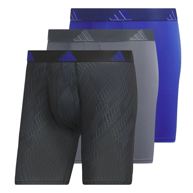 Calzoncillos tipo bóxer adidas de microfibra para hombre, paquete de 3 unidades, Ghost Black M