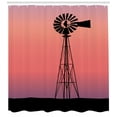 thumbnail image 3 of Ambesonne Windmill Shower Curtain, Dreamy Western Sunset, 69"Wx75"L, Coral Lilac and Black, 3 of 3
