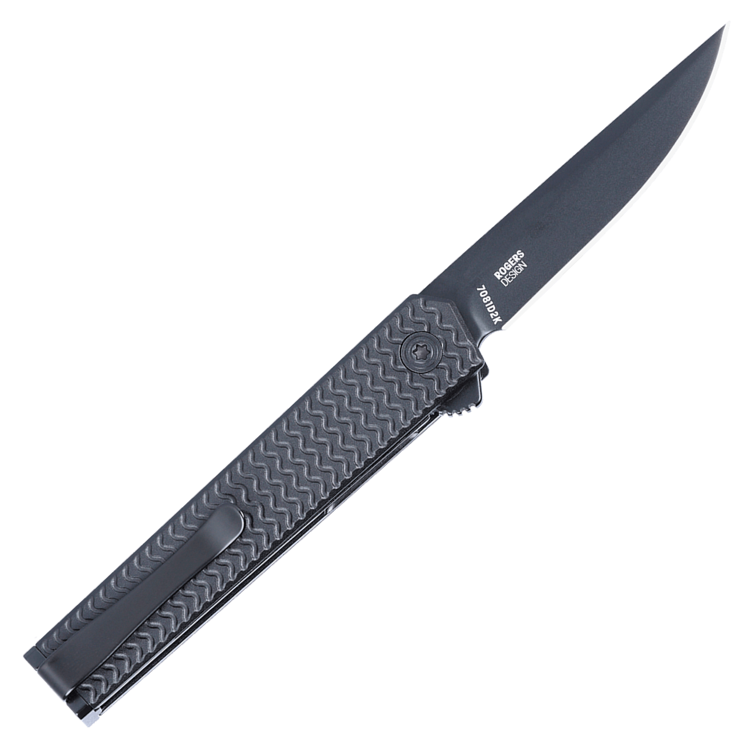 CRKT CEO Microflipper Everyday Carry EDC Pocket Folding Knife with Liner Lock: D2 Plain Edge Blade, Aluminum Handle, Reversible Pocket Clip, 7081D2K