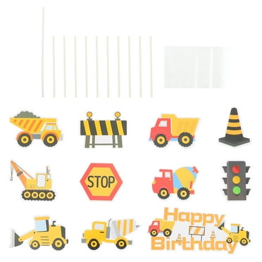 Worgeous 11pcs Vehicle Cake Toppers Birthday Cake Adornment Unique Cake Decorative Prop
