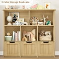 thumbnail image 5 of Homfa Toy Storage Organizer with 3 Movable Drawers, 5 Cube Kids Bookcase for Playroom, Storage Cabinet for Living Room, Natural Finish, 5 of 7