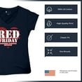 thumbnail image 6 of RED Friday Remember Everyone Deployed Women's V-Neck T-shirt Until They All Come Home Military US Flag American Patriot Tee, 6 of 7