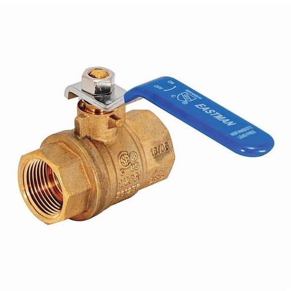 Eastman 20047LF Heavy-Duty Full Port Ball Valve, 3/4 inch IPS, Brass