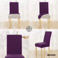 thumbnail image 4 of Deconovo Decorativo Sólido Fundas de silla, Extraíble White Chair Slipcover Jacquard Dots Comedor Fundas de silla, Juego of 4, Purple, 4 of 7