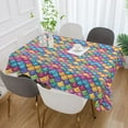 thumbnail image 5 of JSTEL Mermaid Print Rainbow Table Cloth Square 60 x 60 Inch Tablecloth Anti Wrinkle Table Cover for Dining Kitchen Parties, 5 of 6