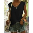 thumbnail image 3 of ZOELNIC 3 Pack Women’s V Neck T Shirts, Cap Sleeve Summer Casual Tops Loose Fit Short Sleeve Tees 2025 Trendy Shirts, 2XL, 3 of 5