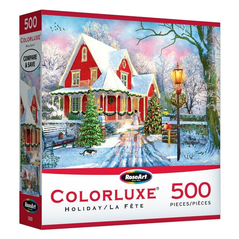 RoseArt Colorluxe 500-Piece Christmas at Home Adult Interlocking