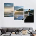 thumbnail image 4 of Nawypu Oregon, View Of Heceta Head Lighthouse Canvas Wall Art Print, Lighthouse Artwork 12''x16''X3 Panels, 4 of 4
