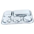thumbnail image 2 of Silver Stainless Steel Sandwich Tray Set, 5 Pieces, Microwave Safe | Set Of 5 Individual Trays In 1 - Pack Of 5, 2 of 4