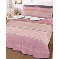 thumbnail image 3 of Quilts Queen Size Bedding Set, Pink Wooden Grain Lightweight Quilted Comforter, Vintage Chic Geometric Textured Soft Reversible Bedspread Coverlet with Pillow Covers for All Season, 90" x 96", 3 of 7