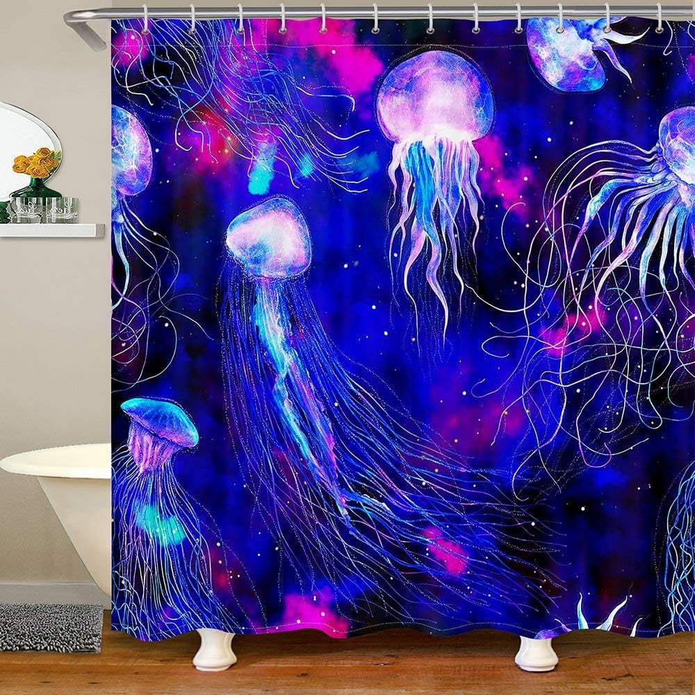 JOOCAR Shower Curtain Liner Lilac Theme Stars Bathroom Kids Children