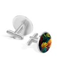 thumbnail image 3 of Tropical Plants Elegant Men's Stainless Steel Cufflinks Set for Formal Attire + Corporate Events, 3 of 6
