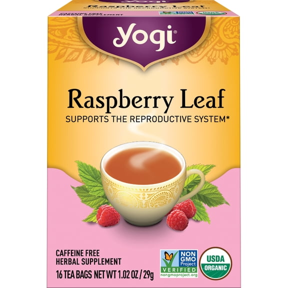 Yogi Tea Raspberry Leaf, Organic Herbal Tea, Wellness Tea Bags, 1 Box of 16