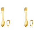 thumbnail image 1 of Wweixi Spork en Acier Inoxydable Intégré Repas de Fruits Camping Or 2Set, 1 of 6
