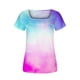 thumbnail image 4 of ICHUANYI Clearance Women Fashion Printed Casual V-Neck Short Sleeve Loose T-Shirt Blouse Tops(Blue, L) ICHUANYI WER2023080810523, 4 of 5