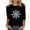 Black, variant on Makaor T Shirts for Women Loose Christmas Plus Size Crew Neck Tops Graphic 3/4 Sleeve Pullover Tees Cute Outfits Clothes