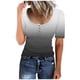 thumbnail image 1 of Blusas de Manga Corta para las Mujeres Cuello Redondo Botón Arriba Camiseta Suelta, Top de Algodón de Imitación Casual para Diario, 1 of 3