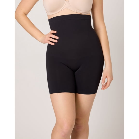 Maidenform Seamless Tummy Control Shapewear Thigh Slimmer Shorts Black 2XL Women's