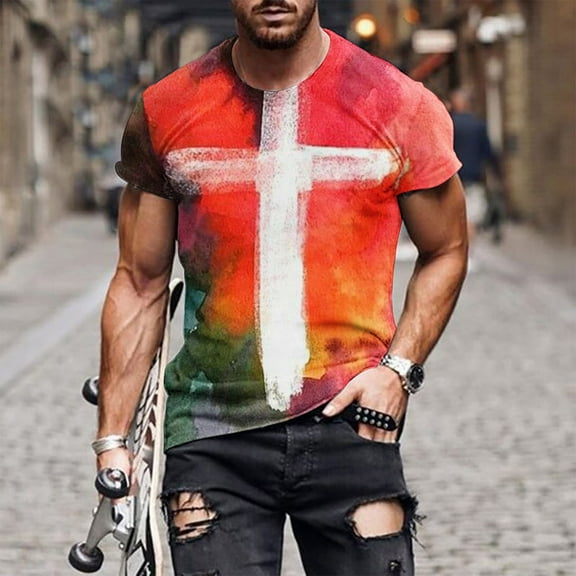 Herrnalise Gift For Men Men Casual Fashion Solid Round Neck Pullover T-Shirt Short Sleeve Tops under $10