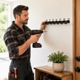 thumbnail image 5 of Garage Wall Organizer, Wrench Holder, Garage Storage Rack, Wall Storage Organizer, Heavy Duty Black 16X1.5X4 Inch Wall Mount Wrench Rack, Portable Wall Mounted Hook Rack Designed, 5 of 8
