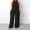 Black, variant on Plus Size Womens Casual Sleeveless Loose Solid Jumpsuits Baggy Stretchy Long Pant Romper Overalls With Pockets Seasonal Attire Hang Neck Net Yarn Splicing Wide Leg Jumpsuit Pocket Romper Women Womens