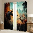 thumbnail image 2 of Homewish 3D Bear Deer Elk Black Out Curtains, Hunting Jungle Wildlife Curtains Pack of 2 (42x63 Each), Rustic Farmhouse Bedroom Curtains, Living Room Curtains Decor, 2 of 6