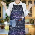 thumbnail image 6 of Math Equations Geometry Shapes Purple Apron-Garden Aprons for Women with Pockets-Cotton Linen Waterproof Kitchen Cooking Gardening Aprons Adjustable for Kitchen,Cooking,BBQ and Salon 33x27 Inch, 6 of 7