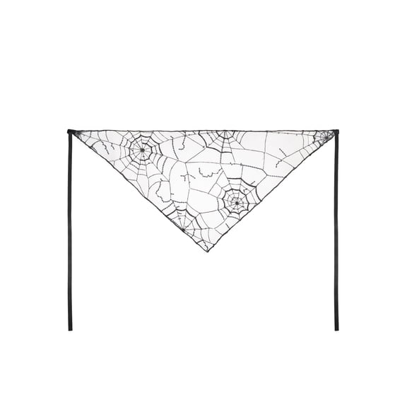 Way To Celebrate Halloween Women's Spiderweb Lace Hair Bandana, Black