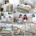 thumbnail image 6 of Blue Brown Beige Farmhouse Bedding 3 Piece Duvet Cover Set California King, Vintage Wood Soft Microfiber Comforter Cover with Zipper Closure & Pillowcases, Wrinkle & FadeResistant Quilt Cover, 6 of 9
