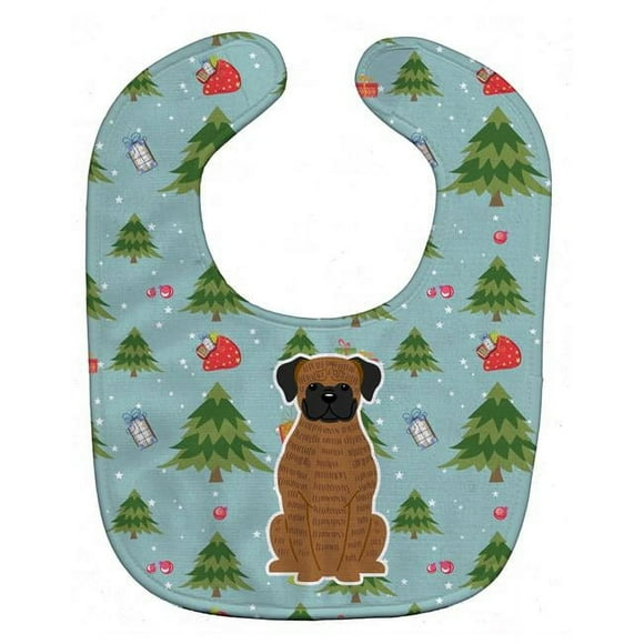 Carolines Treasures BB4777BIB Christmas Brindle Boxer Baby Bib