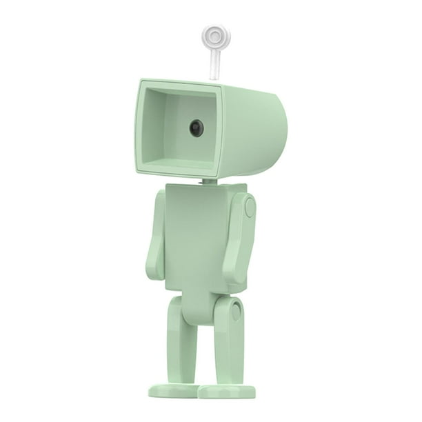 Lámpara de noche con forma de robot, luz ambiental, lámpara de noche decorativa para mesita de noche. Cuadrado Verde
