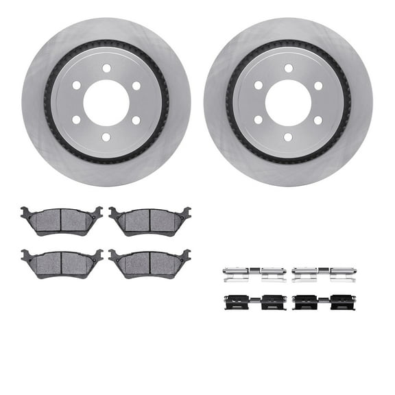 Dynamic Friction Company Rear Brake Rotors with Ultimate Duty Performance Brake Pads includes Hardware 6412-54287