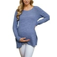 thumbnail image 2 of Maternity Clothes Long Sleeve Side Split Maternity Shirts Tops for Women, 2 of 6