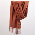 thumbnail image 1 of Fashion Solid Color 2021 Designer Women Scarf Winter Hijabs Tassels Long Lady Shawls Cashmere Like Pashmina Hijabs Scarves Wraps, 1 of 5