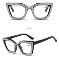 thumbnail image 2 of Rhinestone Cat Eye Reading Glasses Womens Cute Computer Blue Light Blocking Rhinestone Readers Glasses, 2 of 8