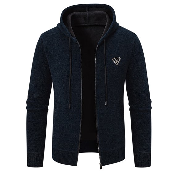 Maoxin Men Jacket Men's Casual Fashionable Long Sleeved Hooded Pocket Jacket Long Sleeve Hooded Casual Outwear Jackets Jacket Coats , Navy , XL