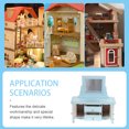 thumbnail image 3 of Doll House Mini Wooden Dressing Table with Mirror Mini Wooden Dresser Model Decor, 3 of 8