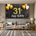 thumbnail image 4 of Glittery 31st Birthday Background Banner with Balloons and Stars Party Decors for Birthday Party Photography Props Backdrop Happy Birthday Celebrations, 4 of 7