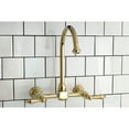thumbnail image 2 of Kingston Brass KS1292AL Restoration Wall Mount Bridge Kitchen Faucet, Polished Brass, 2 of 3