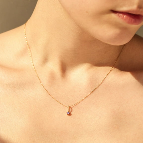 Titanium Steel Twelve Birthstone Birthstones Necklace Round Pendant Color Zircon
