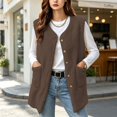 thumbnail image 6 of XRoczxe Women's Sherpa Fleece Vest, Button Down Sleeveless Warm Coat with Pockets, Casual Soft Fuzzy Outerwear for Fall Winter Layering & Daily Wear, 6 of 8