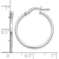 thumbnail image 4 of 14K White Gold Polished Hoop Earrings - 23mm- Made In Italy, 4 of 6