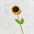 thumbnail image 2 of Ounissouiy Flor artificial rama ganchillo costura girasoles artesanía DIY arte simulación ramo decoración dormitorio sala de estar florero Flores artificiales Ounissouiy HA067508-00, 2 of 6