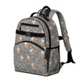 thumbnail image 2 of Bulldog and Floral Blue Pattern Cute School Backpack Bag for School with Padded Back and Adjustable Shoulder Straps 15.25"x11.5"x5.25", 2 of 2